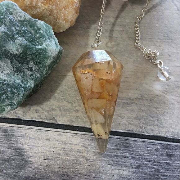 Orgone Citrine gemstone pendulum - Picture 2 of 5